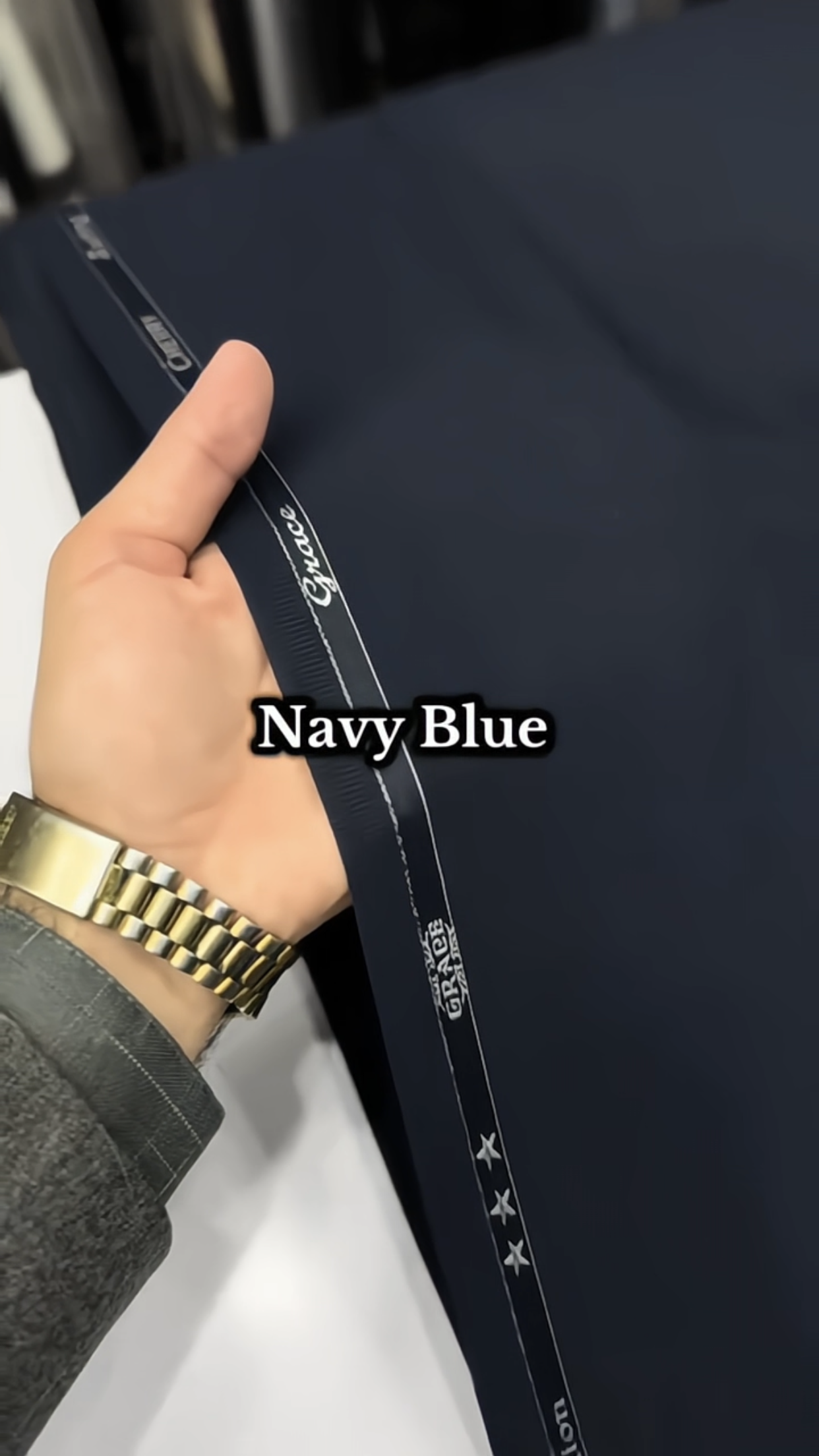J.MENS UNSTICHED SUITE PREMIUM WASH&WEAR (NAVI BLUE )