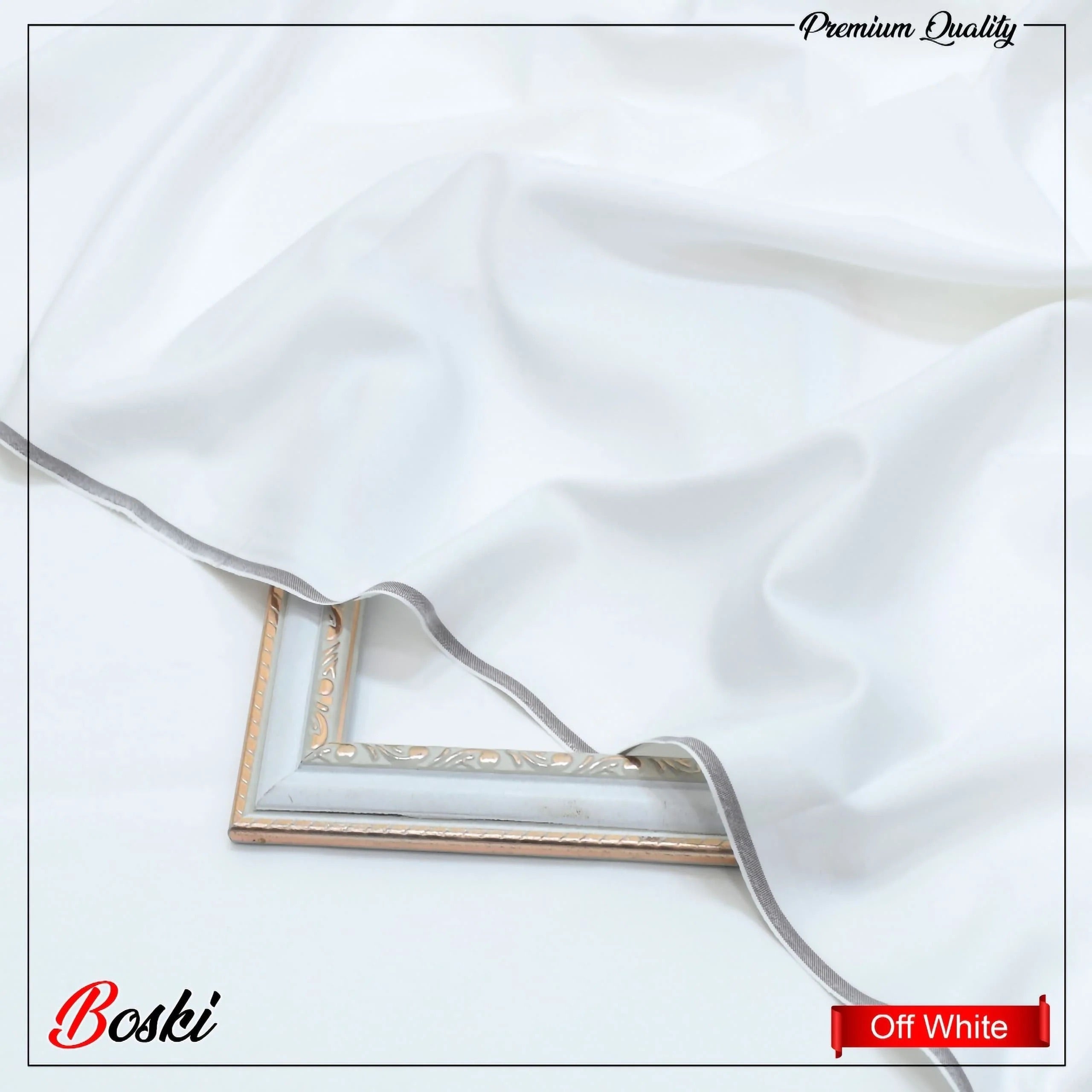 J.PREMIUM UNSTICHED 6 POND BOSKY  (MILKY WHITE)