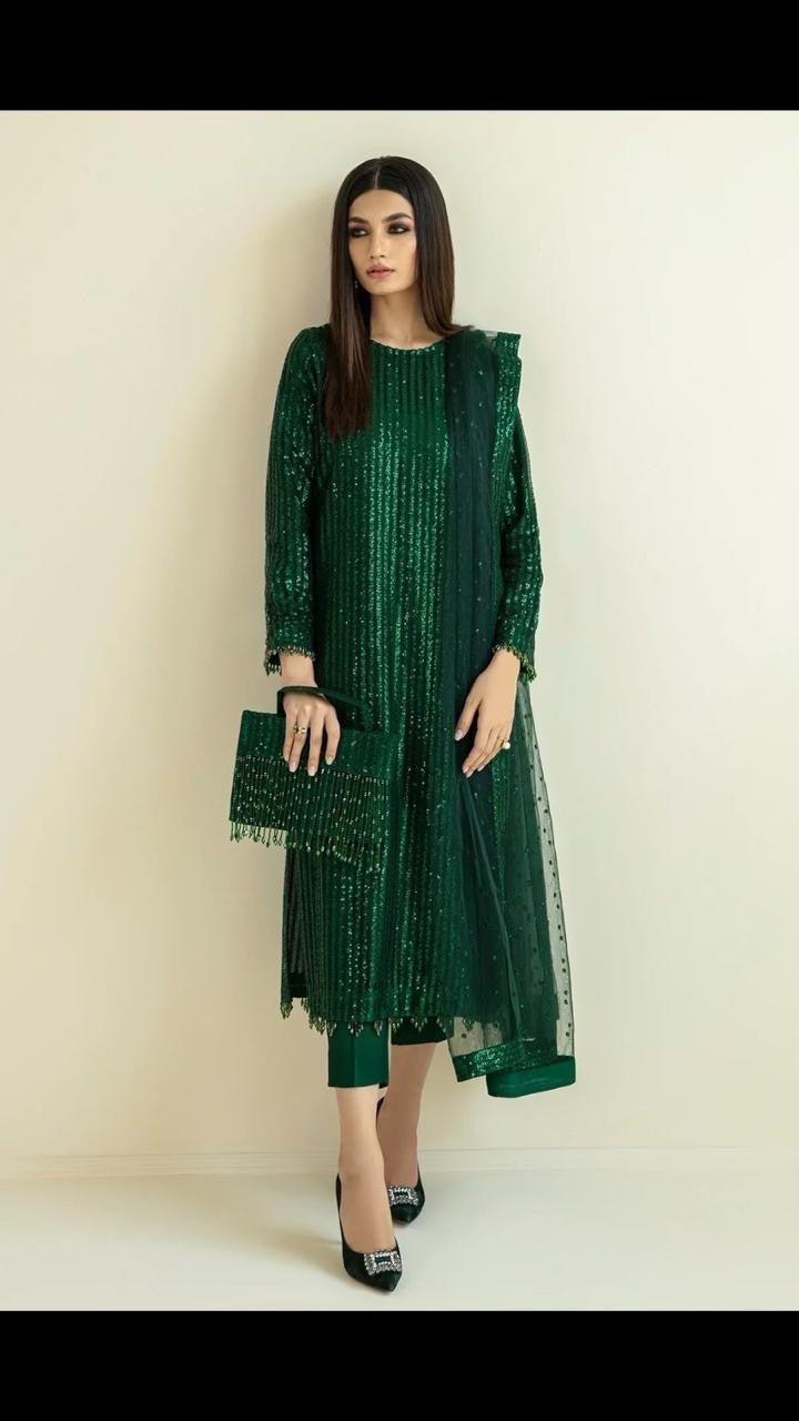BAROQUE - PARTY WEAR DRESS UNSTICHED FORMAL WEAR (SL-385)