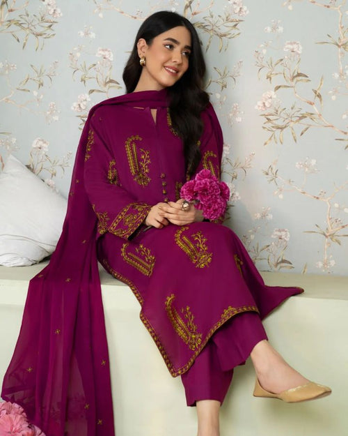 AMBER LAWN EMBROIDERED LAWN 3pc