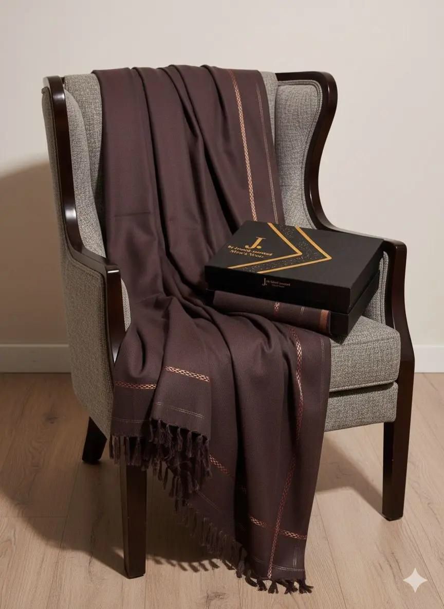 J.MENS SHAWL (DARK BROWN)