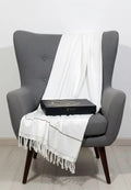 J.MENS SHAWL (WHITE )