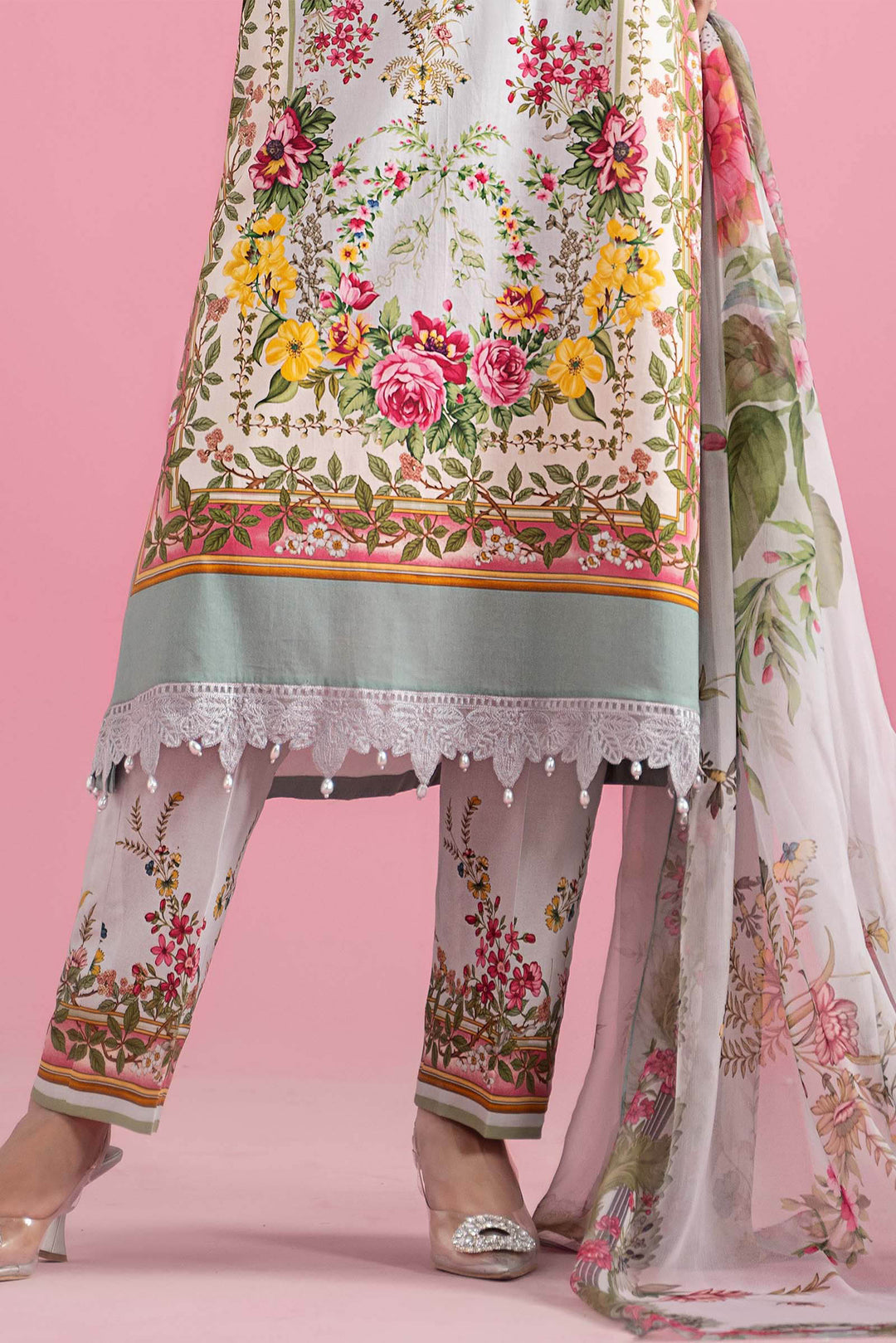 MARIA B PRINT EMBROIDERED LAWN 3pc SL-2605B