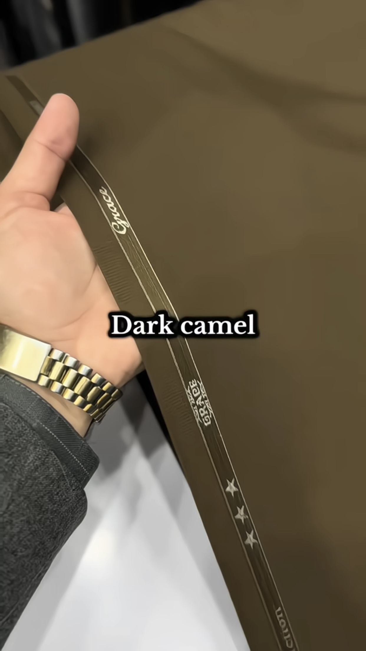 J.MENS PREMIUM UNSTICHED WASH&WEAR (DARK CAMEL )