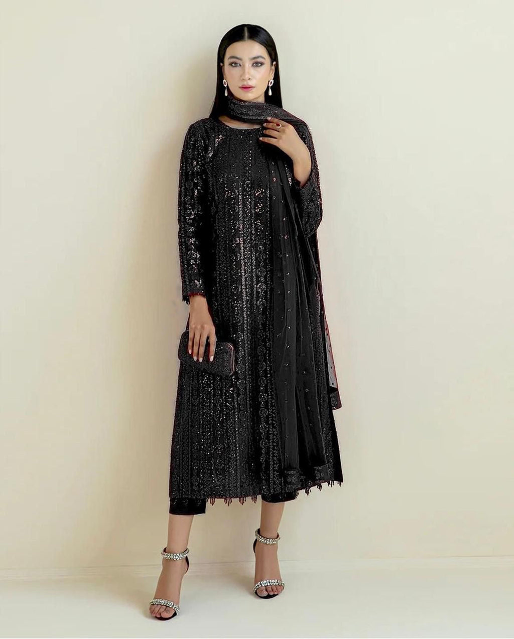 BAROQUE - PARTY WEAR DRESS UNSTICHED FORMAL WEAR (SL-385)