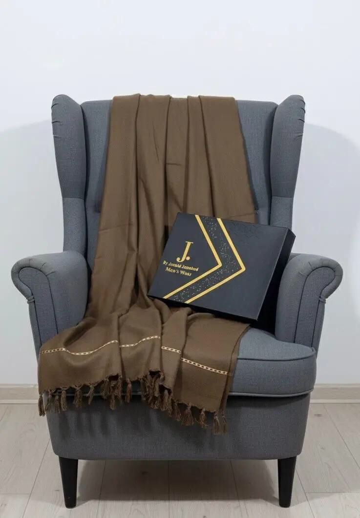 J.MENS SHAWL (BROWN )